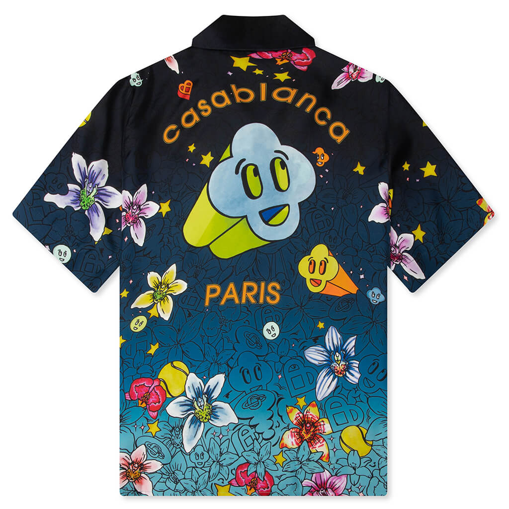 Collage DIcones Graphiques S S Silk Shirt Multicolour
