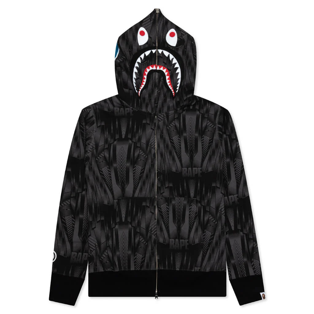 Bape Speed Racer Shark Full Zip Hoodie Black