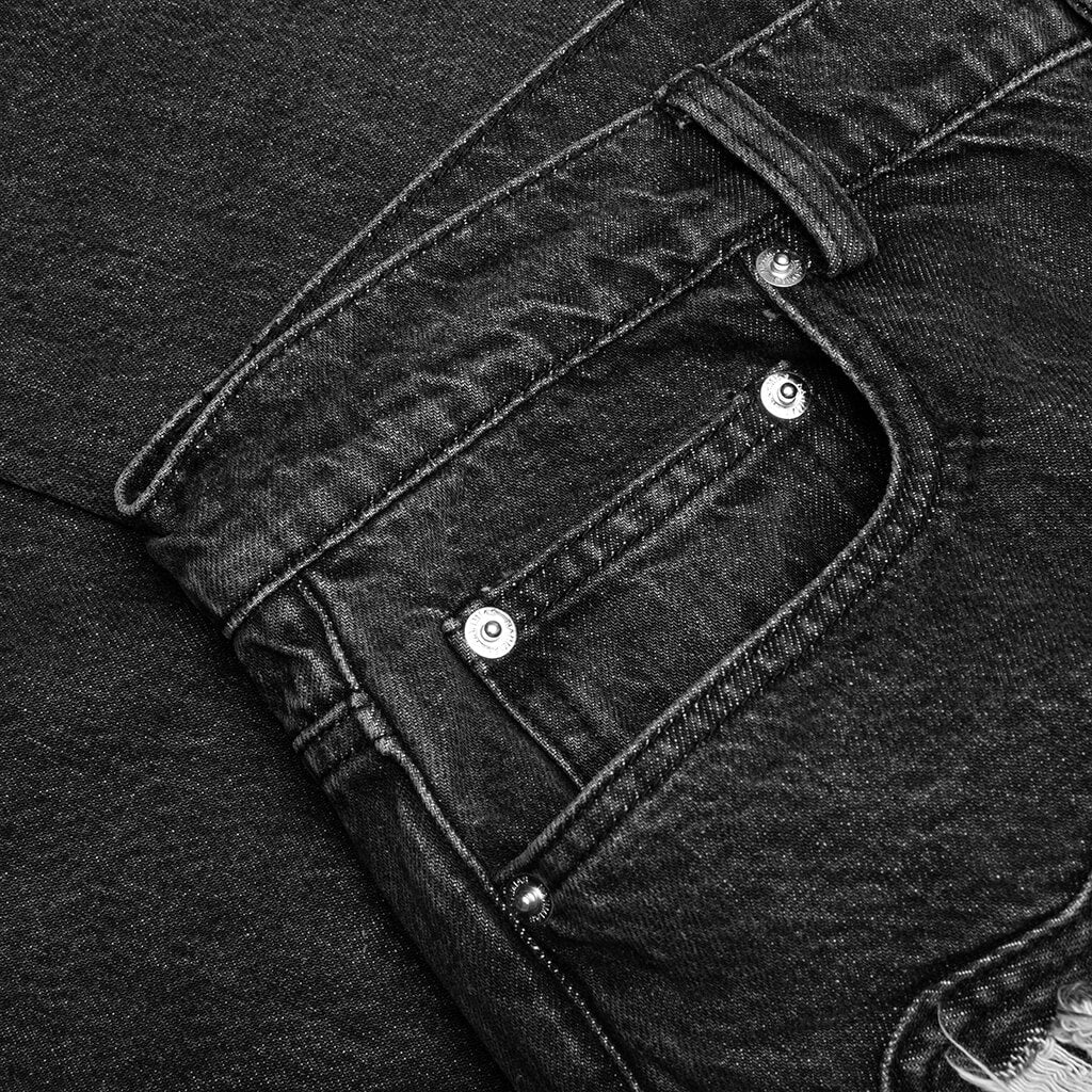 Heart Patchwork Jeans Heart Charcoal Wash