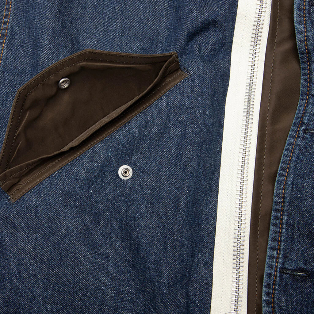 Denim x Nylon Twill Blouson Blue