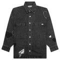Heart Patchwork L S Shirt Heart Charcoal Wash