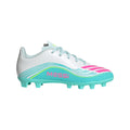 adidas F50 Messi Club Firm Ground Multi Ground Youth Soccer Cleats White Pink Aqua