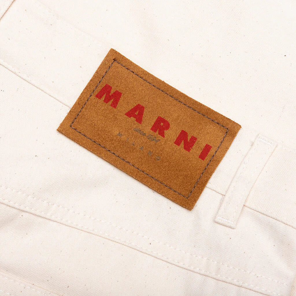 Cream Denim Shorts with Trunakaroo Plaque Bone