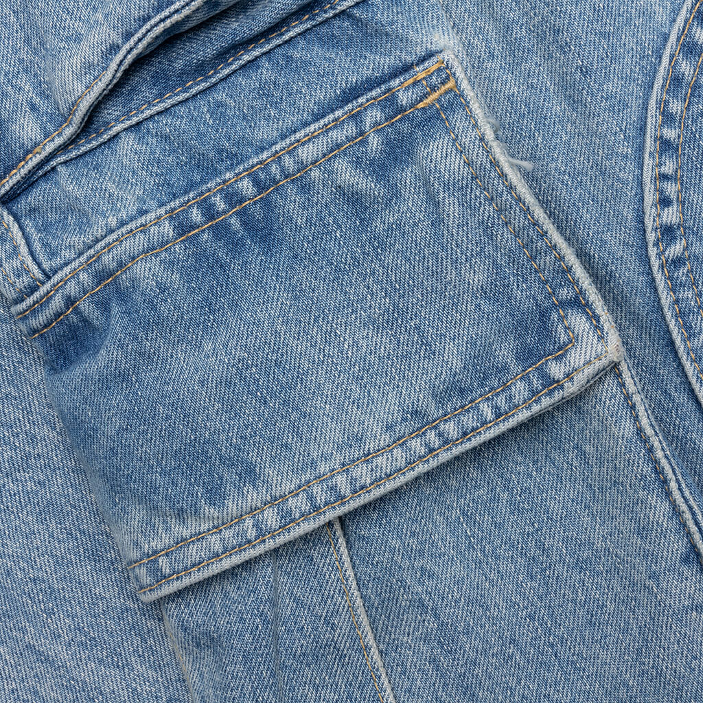 Denim Logo Cargos Light Wash