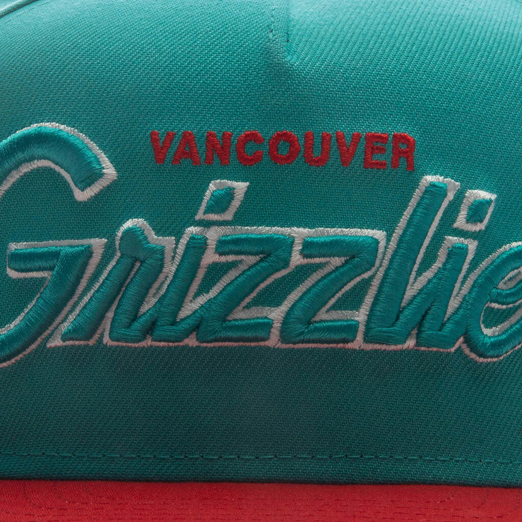 9FIFTY A Frame Curved Hardwood Classics Script Snapback Vancouver Grizzlies