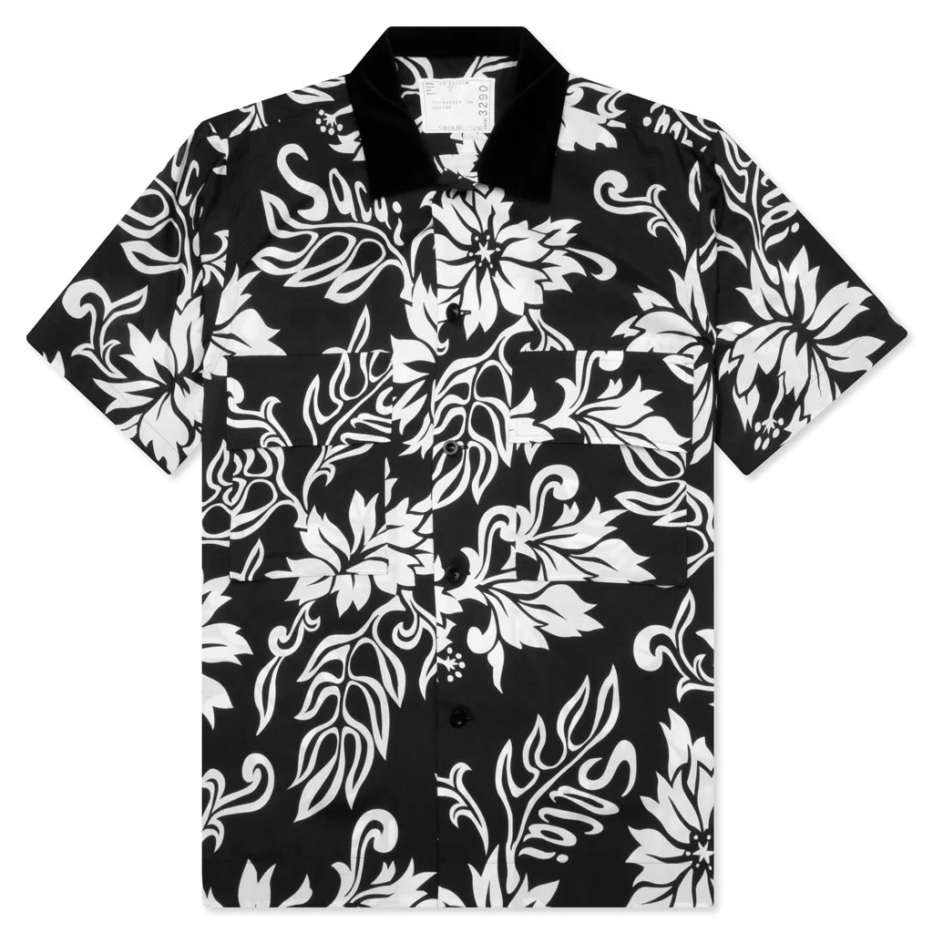Floral Print Shirt Black