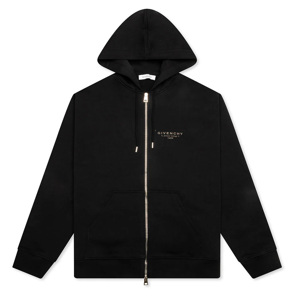 Zipped Hoodie Black