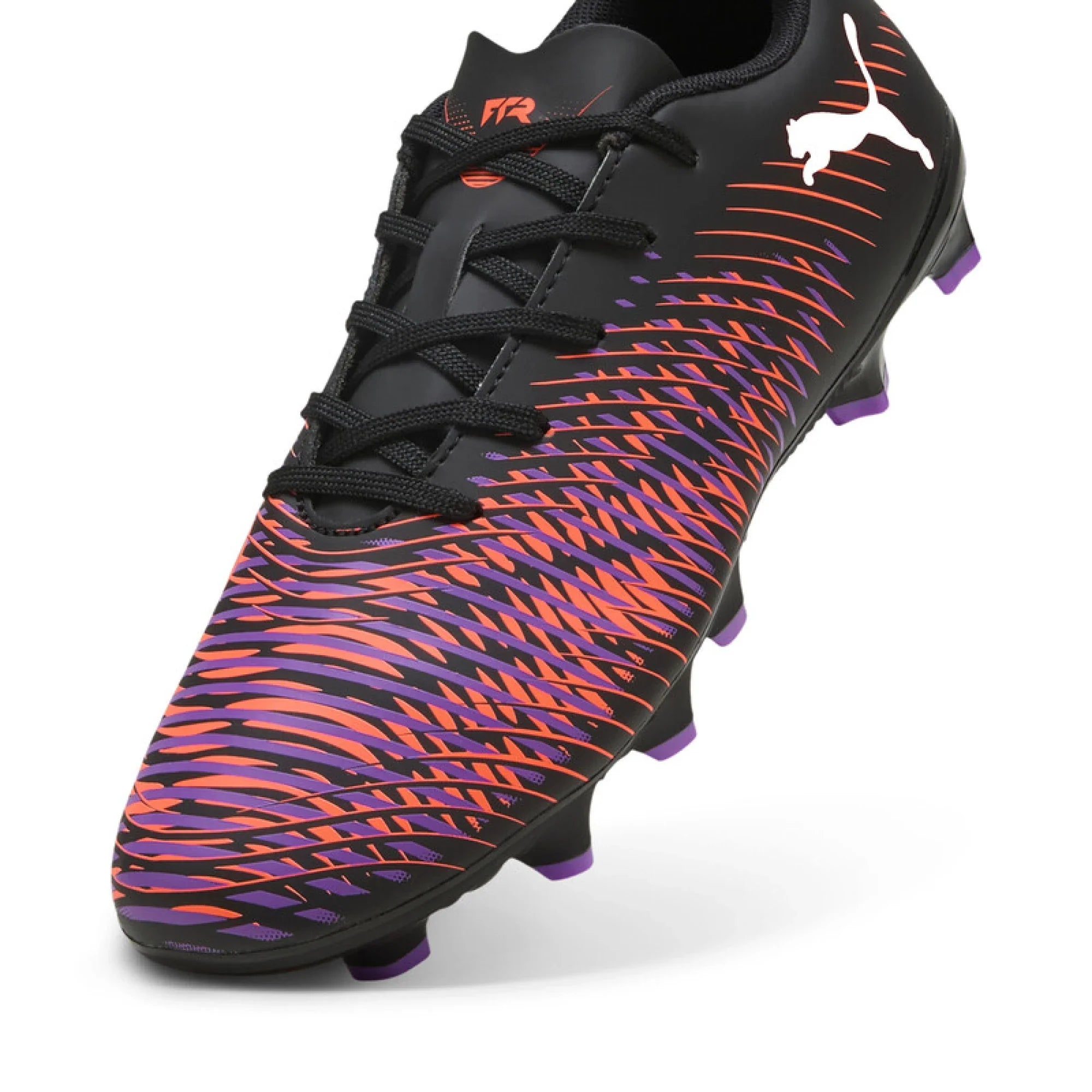 PUMA Future 8 Play FG AG Youth Soccer Cleats Black White Glowing Red