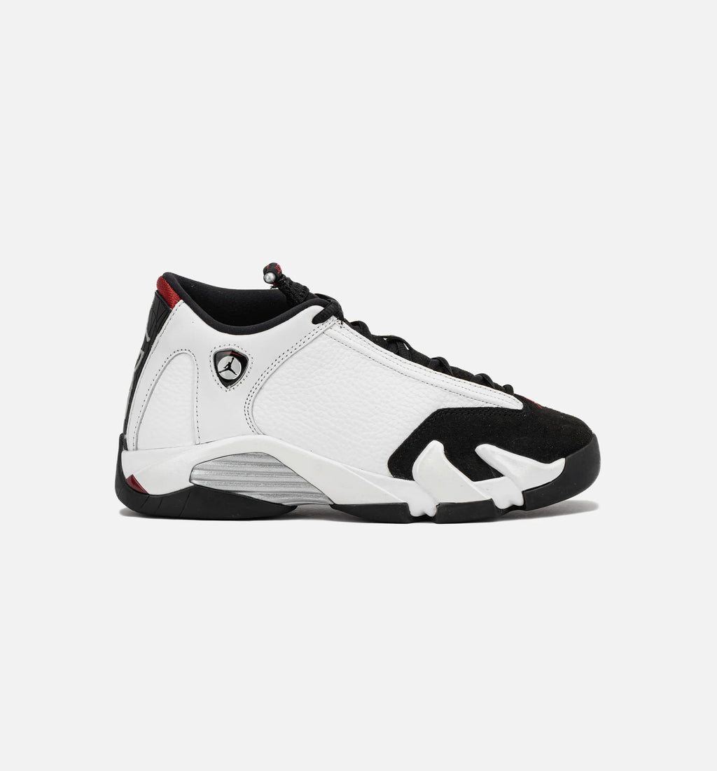Air Jordan 14 Retro Black Toe Grade School Lifestyle Shoe White Varsity Red Black Silver