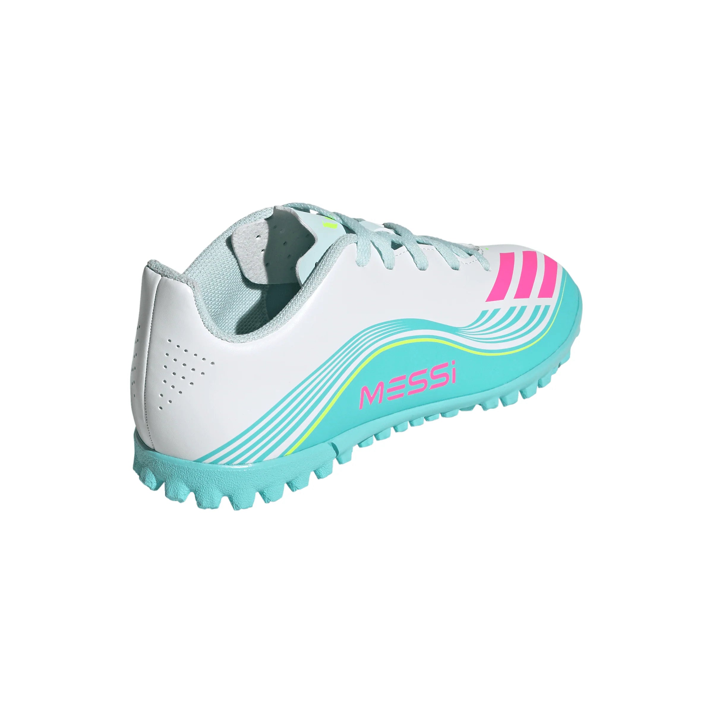 adidas F50 Messi Club TF Turf Youth Soccer Cleats White Pink Aqua