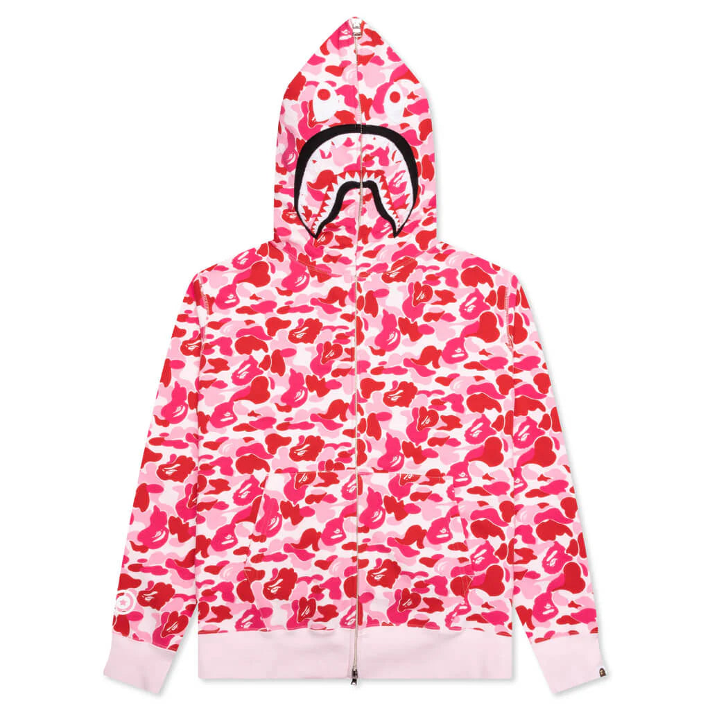 Abc Camo Shark Full Zip Hoodie Pink