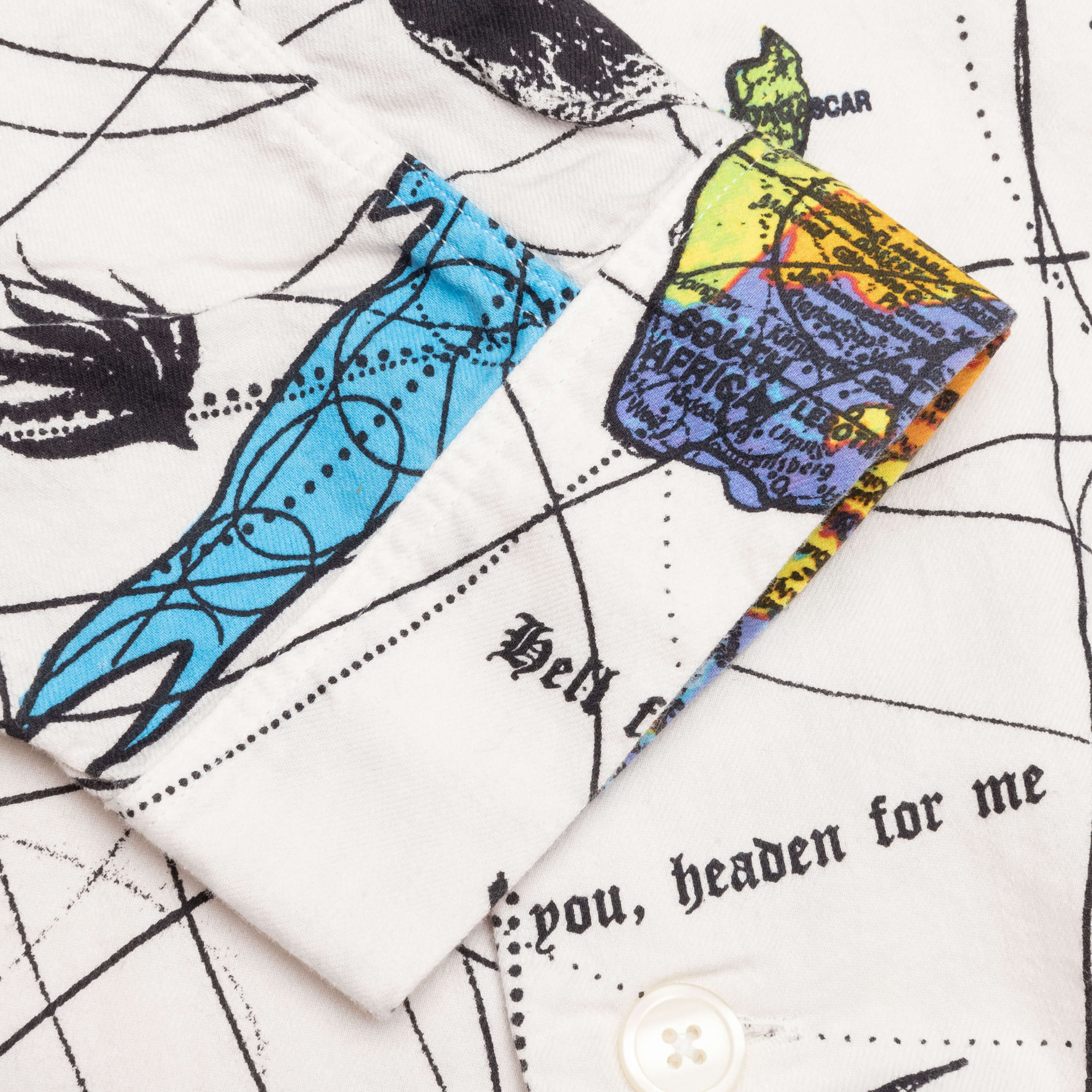 Saint Michael x Dr Woo World Map Pajama Shirt Map White