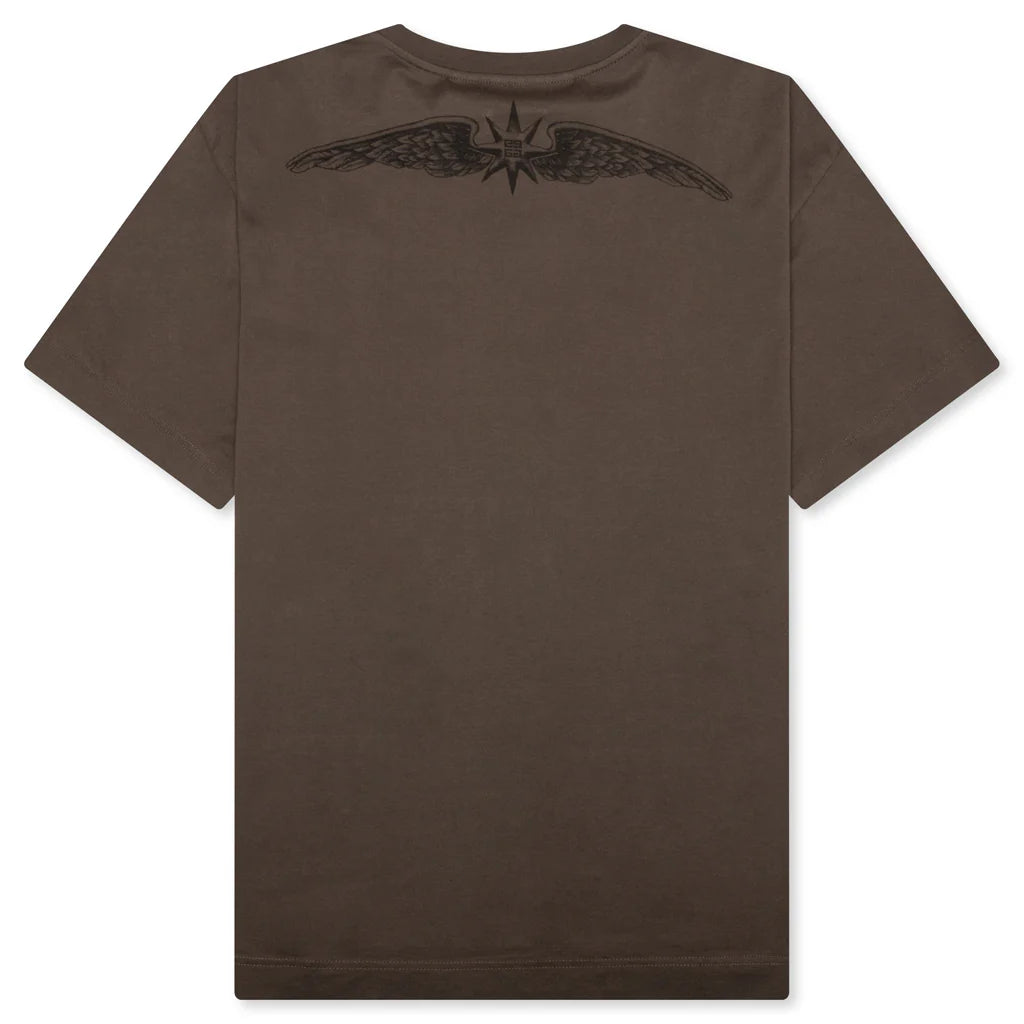 Wings Cotton T Shirt Khaki