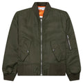 Oversized Curved Hem Bomber Jacket Olive