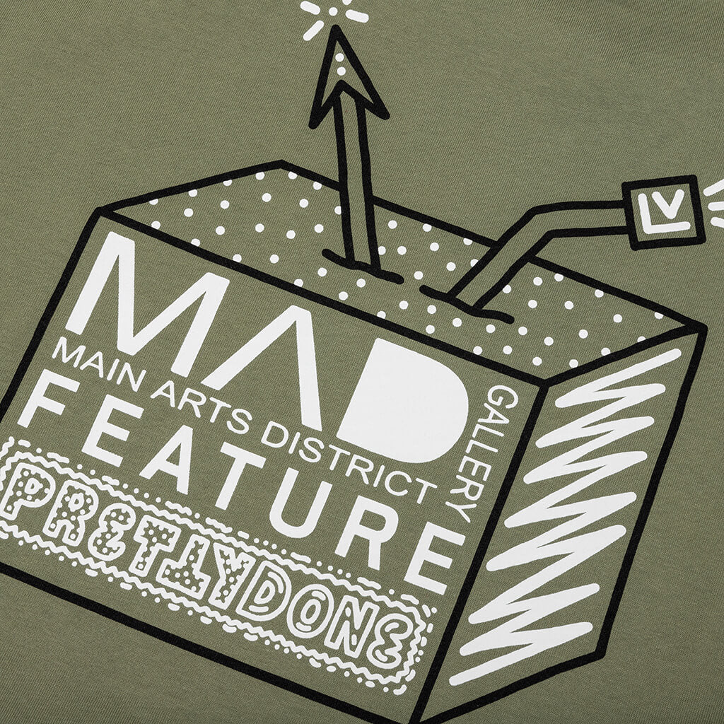 Feature x MAD Gallery x Pretty Done Direction Tee Oil Green