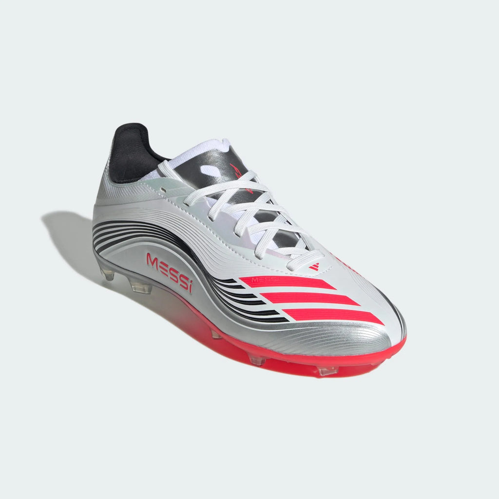 adidas F50 Messi Elite Firm Ground Soccer Cleats Youth White Red Silver