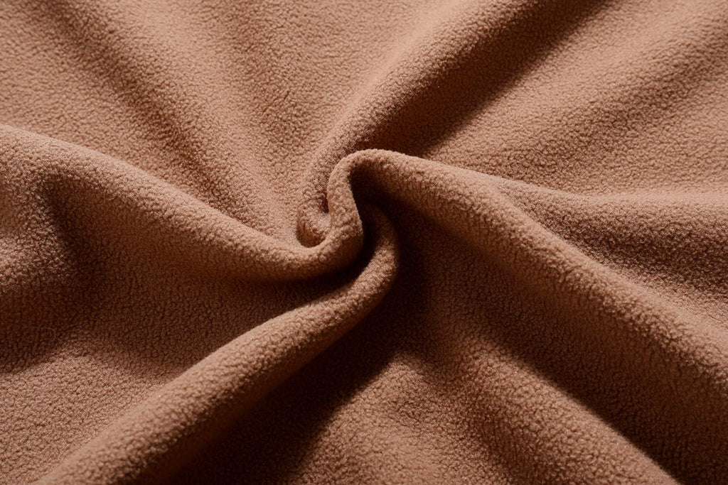 Mens Fleece Full Zip Brown Jacket