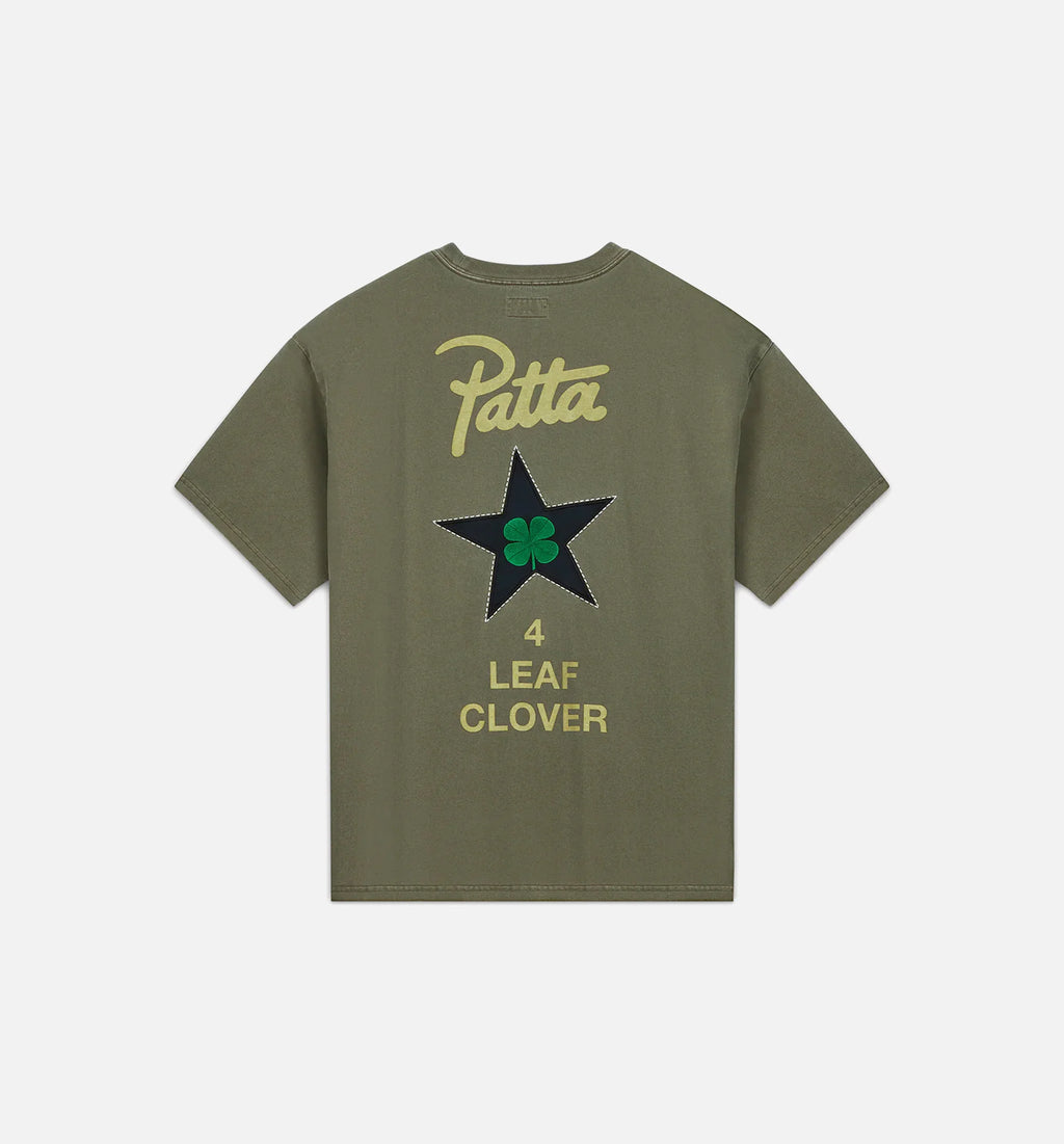 Patta Four Leaf Clover Mens Short Sleeve Shirt Olive