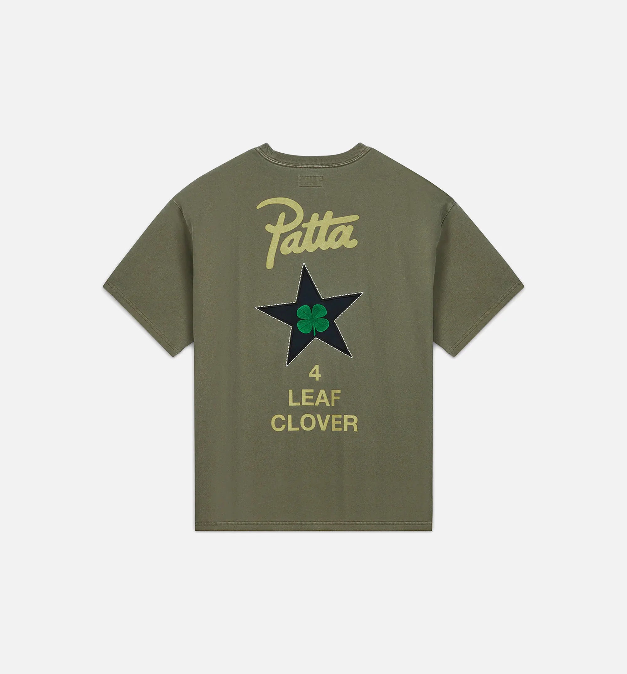 Patta Four Leaf Clover Mens Short Sleeve Shirt Olive