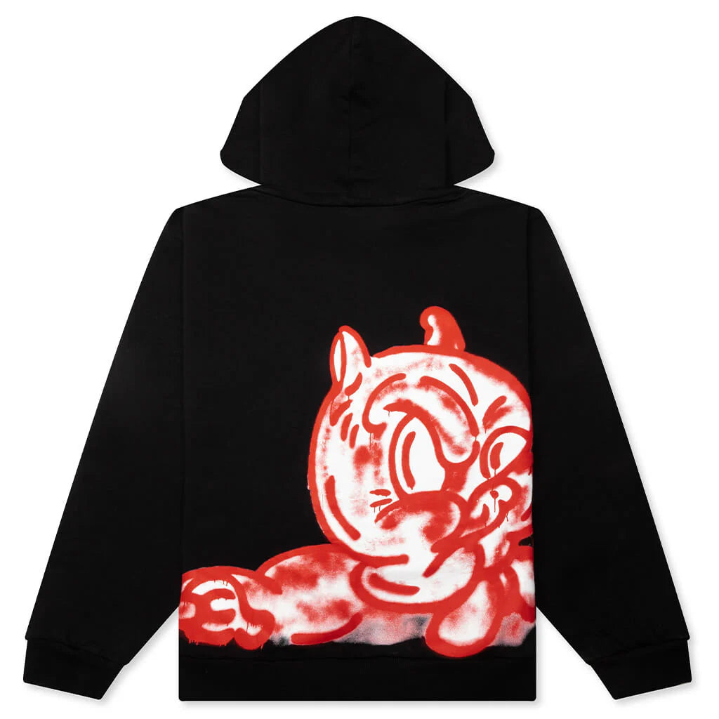 Piggy And Logo Print On Sweatshirt Black