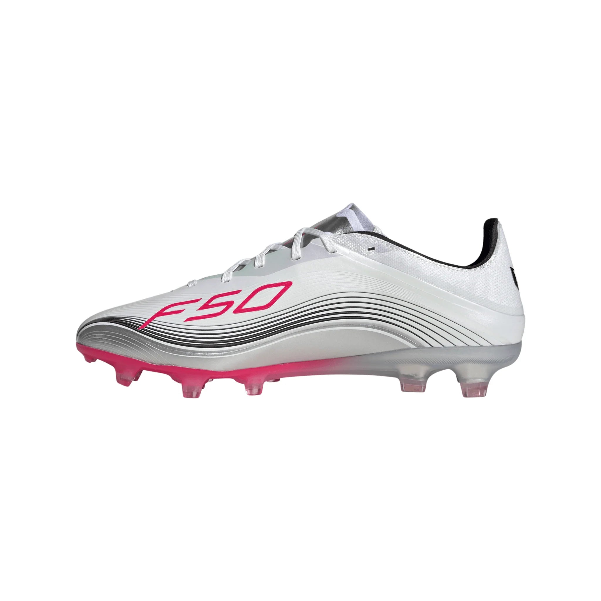 adidas F50 Messi Pro Firm Ground Soccer Cleats White Red Silver