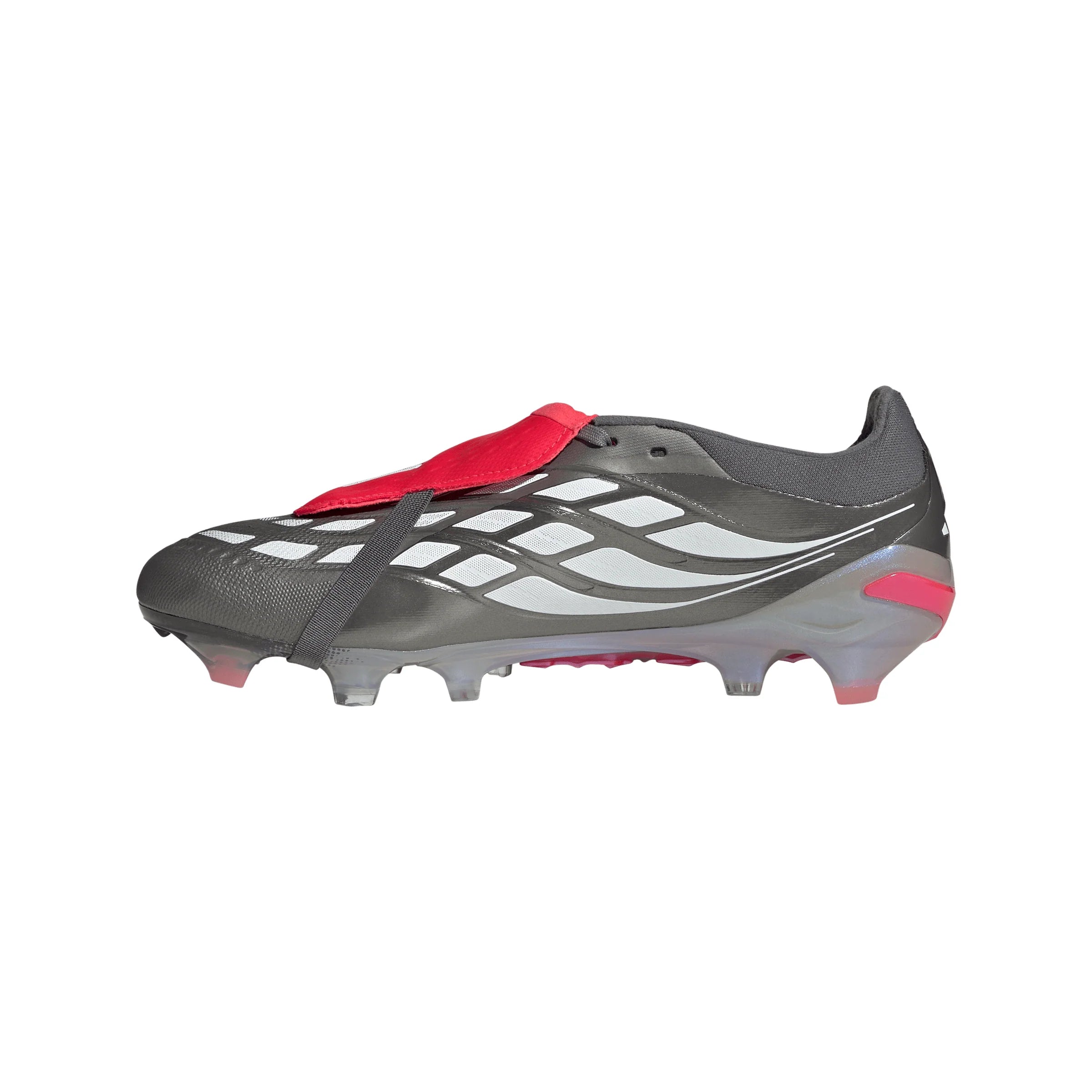 adidas Predator Pro Fold Over Tongue FG Mens Soccer Cleats Grey Red