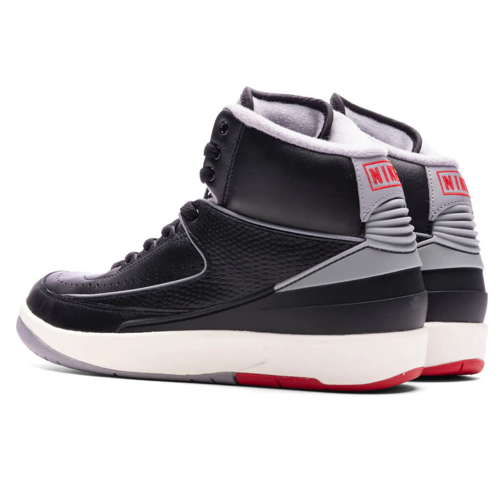 Air Jordan 2 Black Cement Black Cement Grey Fire Red