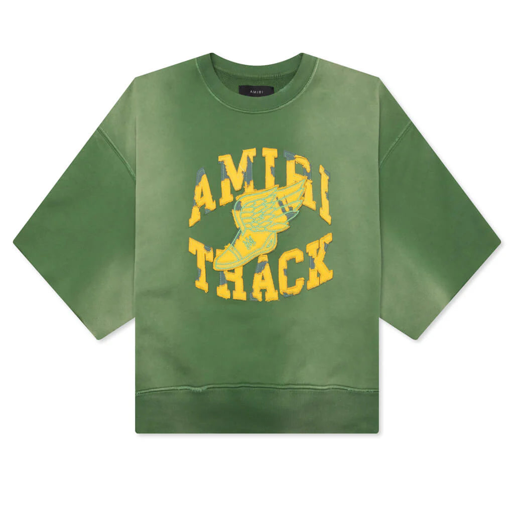Track Cut Off Crewneck Green