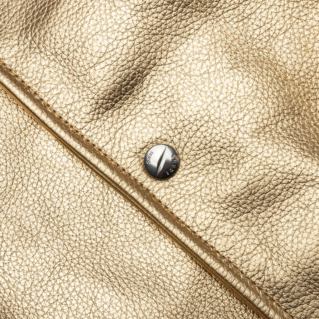 Metallic Leather Bomber Gold