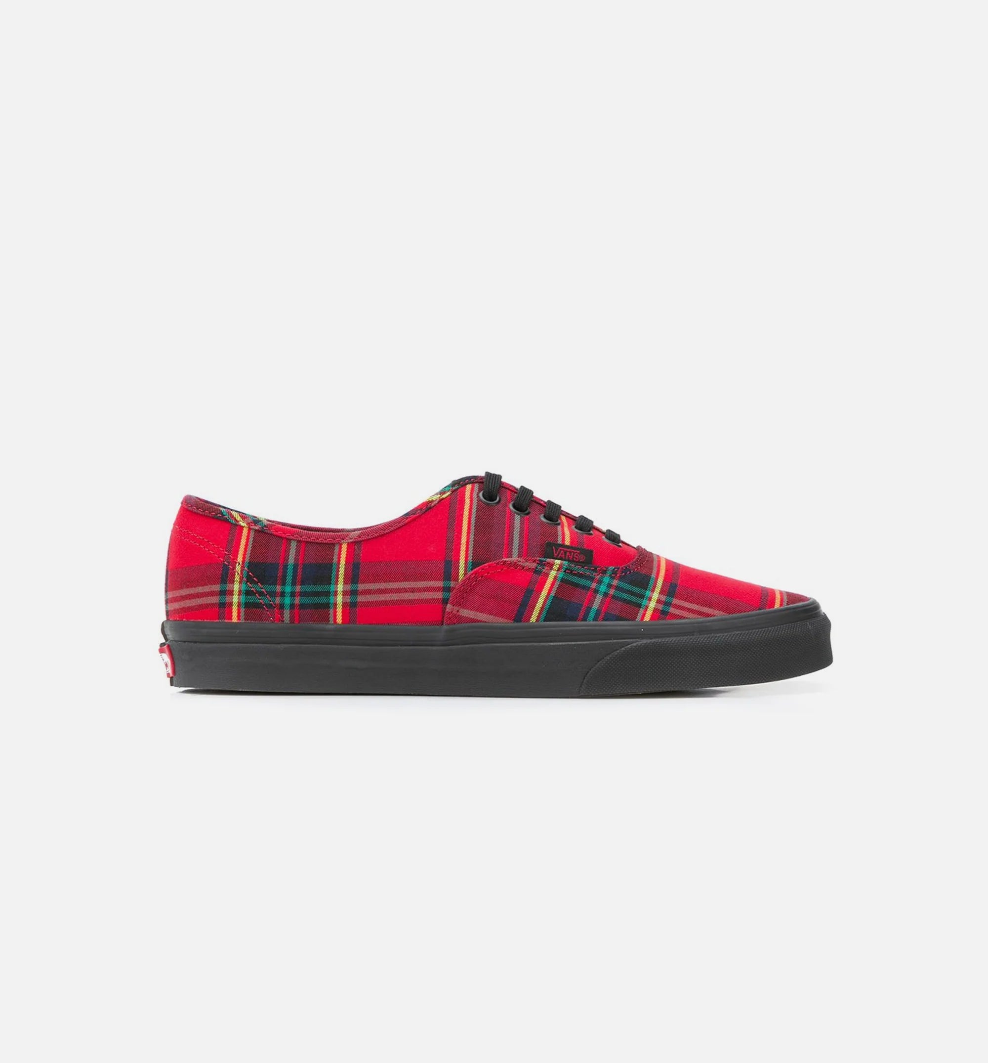 Authentic Plaid Mens Shoes Red Black