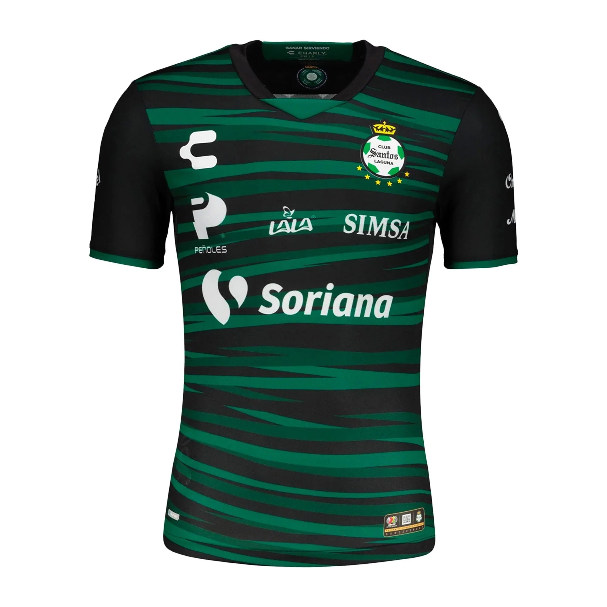 Charly Santos Away Jersey 22 Authentic Black Green