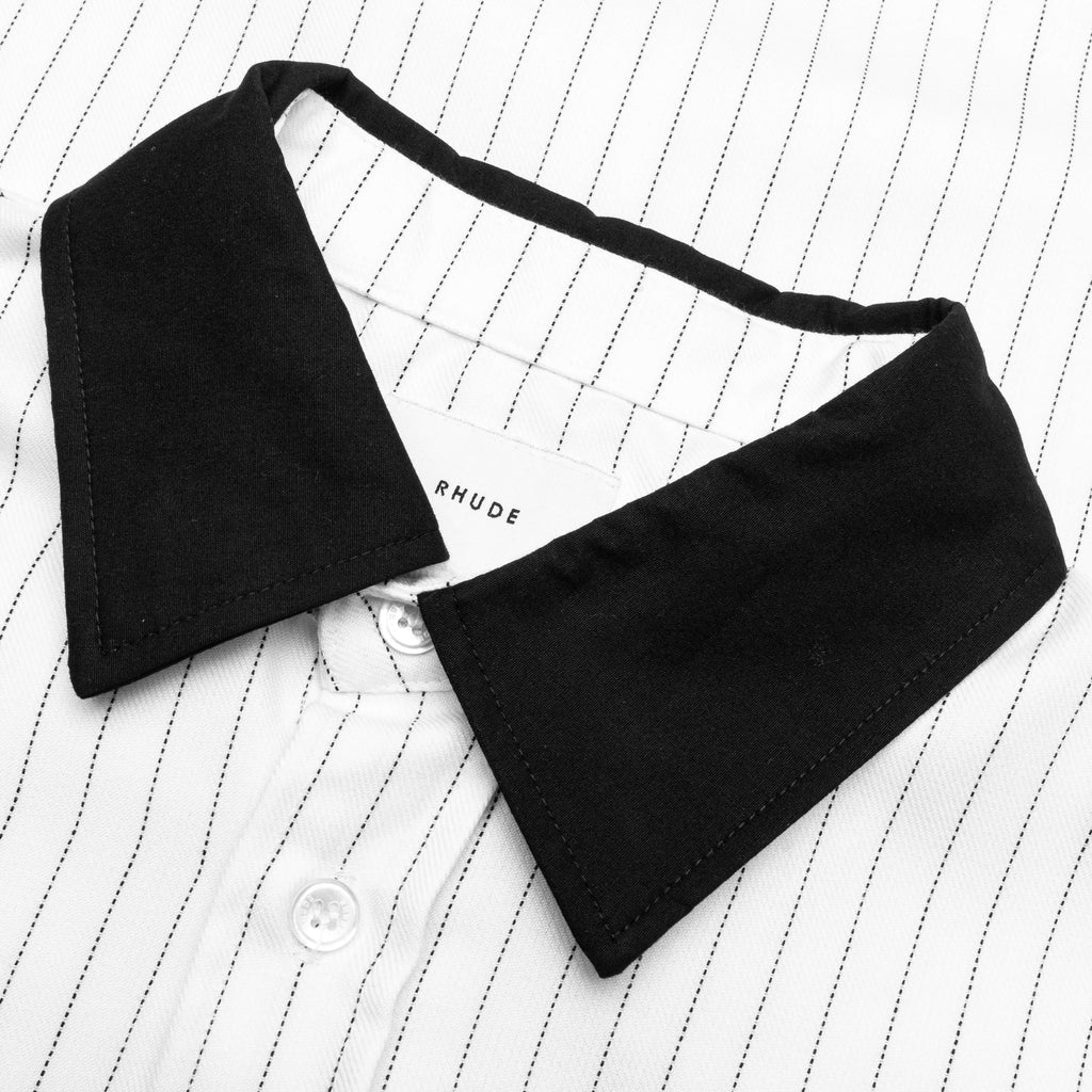 Twill Stripe Mechanic Shirt White Black