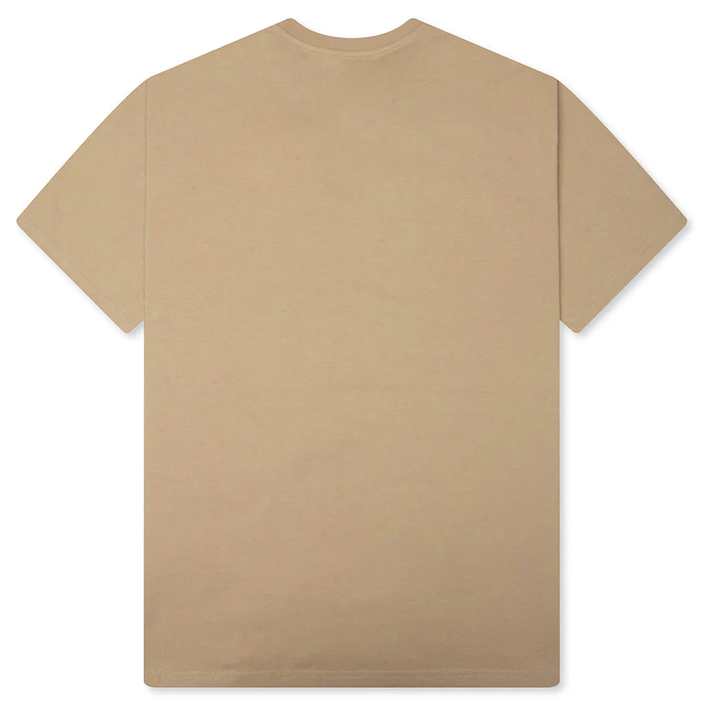 Patch Silk T Shirt Beige Black