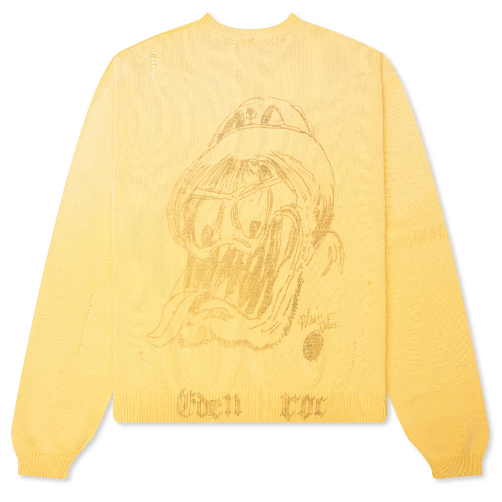 Eden Roc Knitted Crewneck Sweater Yellow