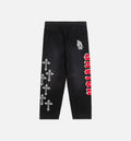 The Savior Straight Fleece Jogger Mens Pant Black Red