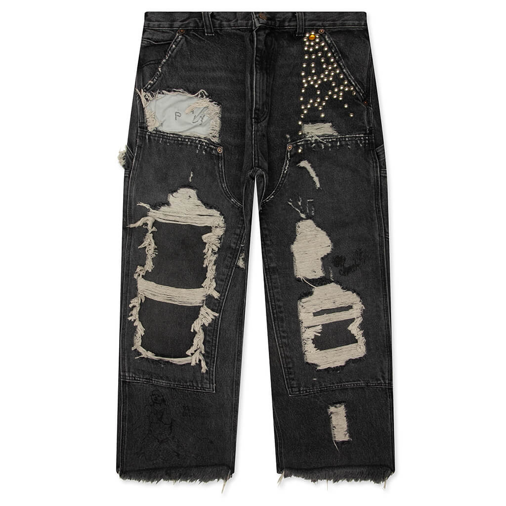 Busted Double Knee Jean Black