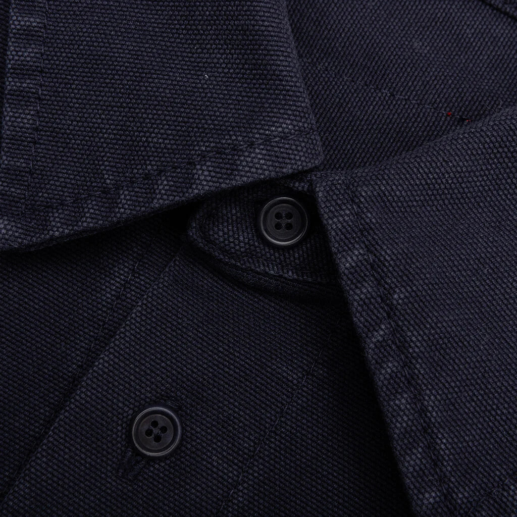 Chest Pocket Oversized Contrast Shirt Navy