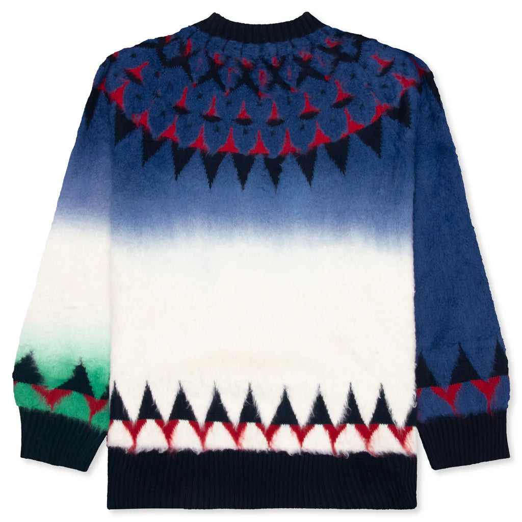 Jacquard Knit Pullover Navy