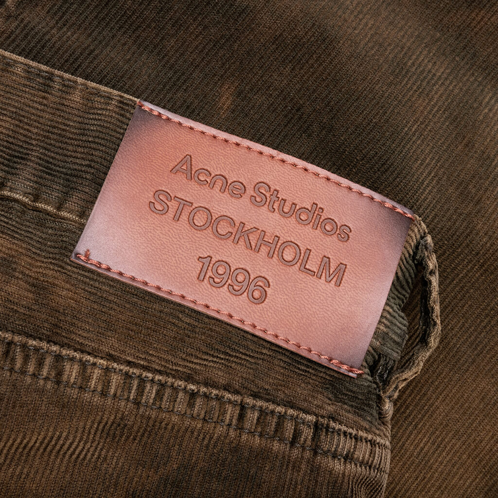 Stonewash Corduroy Trousers Olive Green