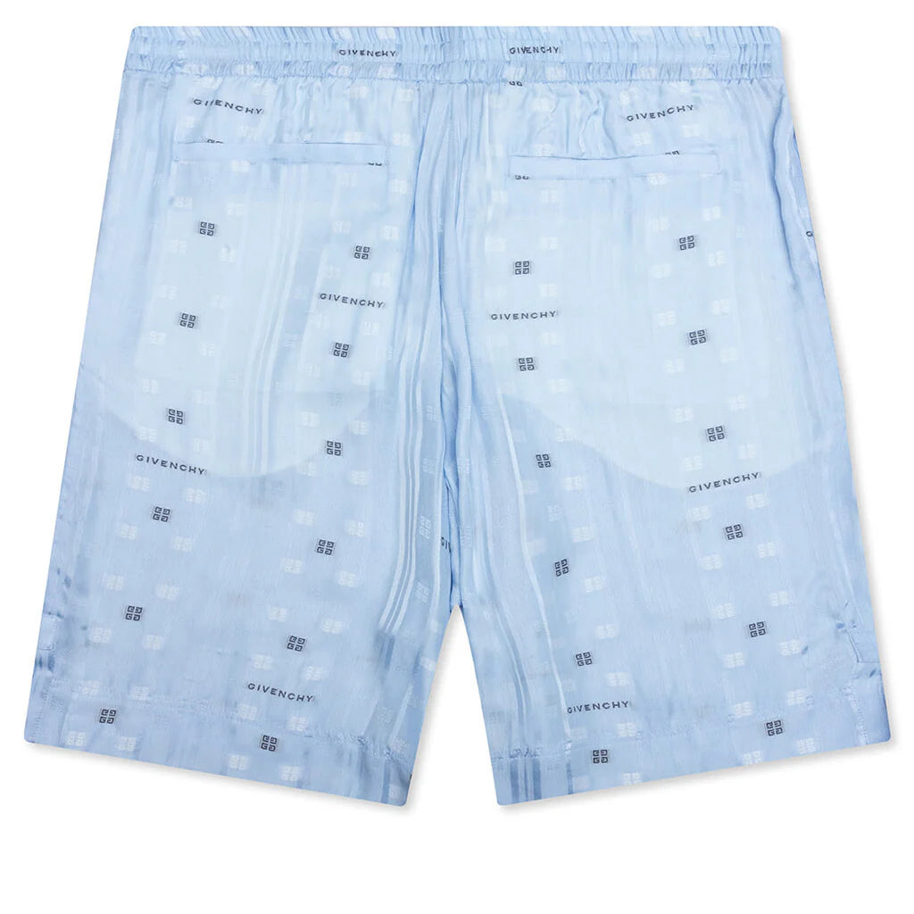 Skate Fit Shorts w Elastic Waist Band Navy Light Blue