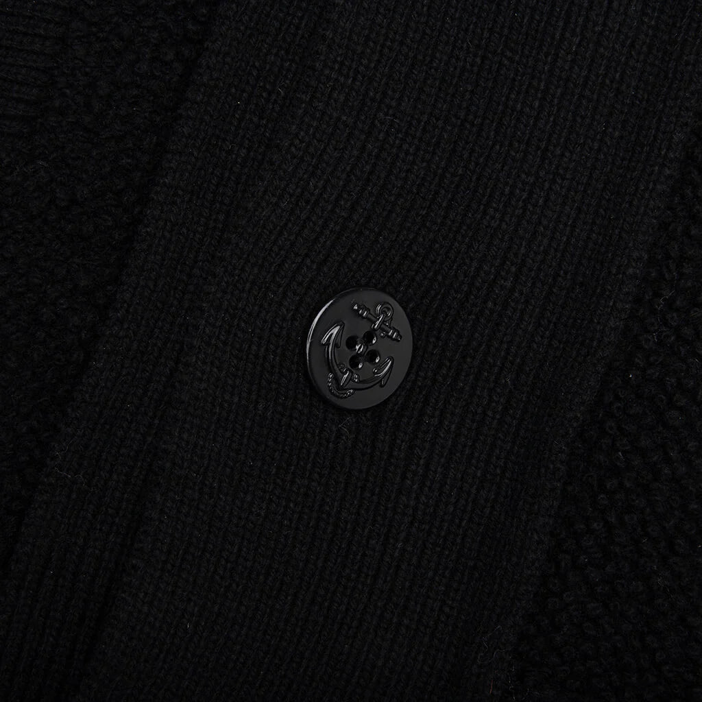 Wool Knit Cardigan Black