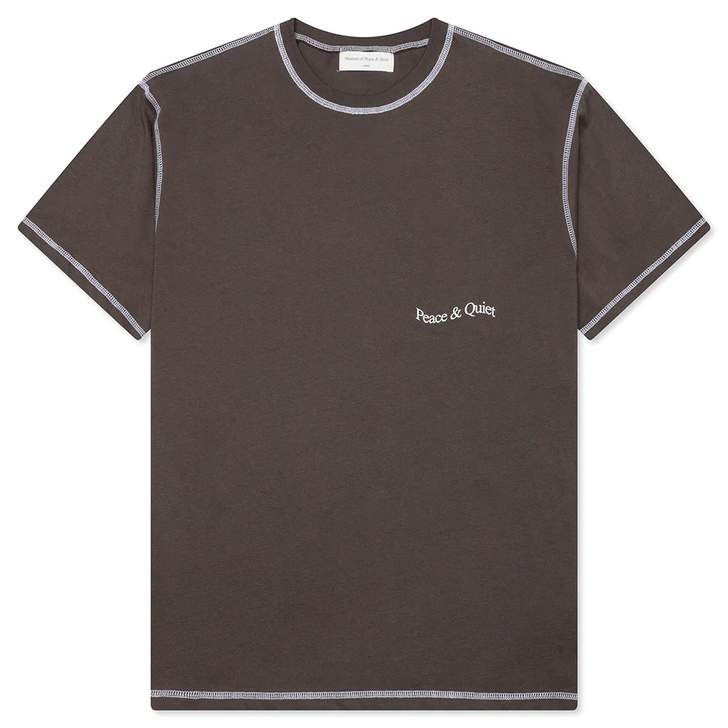Wordmark Reverse Stitched T Shirt Brown
