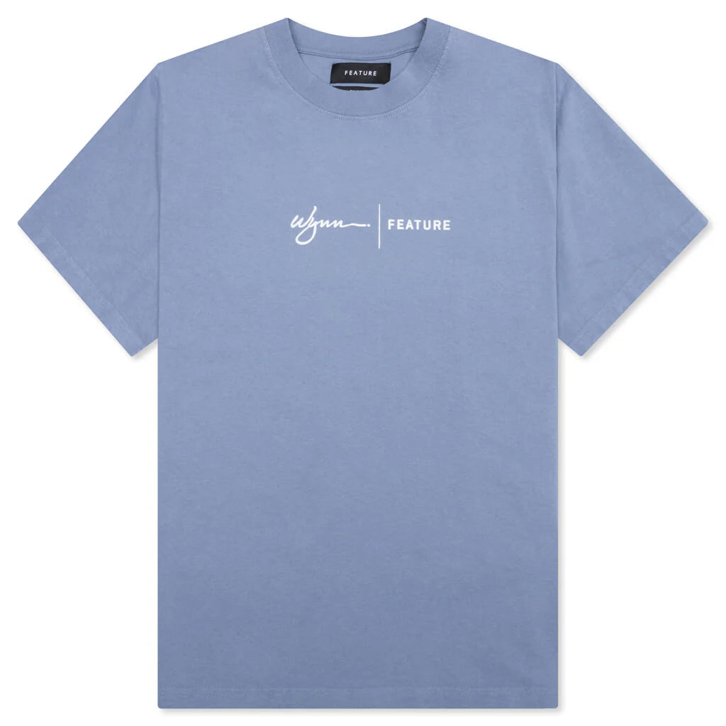 Feature x Wynn Logo Lock Up Tee Blue Granite
